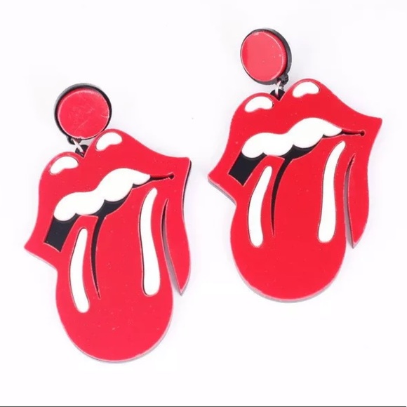 Earrings Red Lips Fashionable & Trendy! - Picture 1 of 3